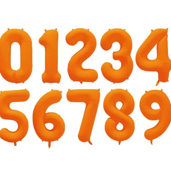 Sifferballong Neonorange (Siffra 0)