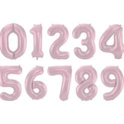 Sifferballong Pastellrosa Matt Metallic (Siffra 0)