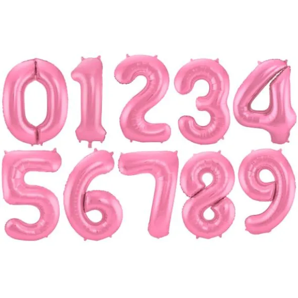 Sifferballong Satin Rosa (Siffra 0)