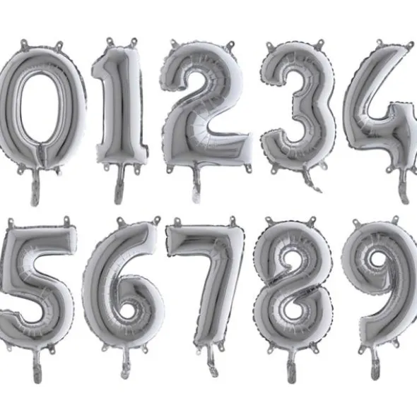 Sifferballong Silver Mini (Siffra 0)