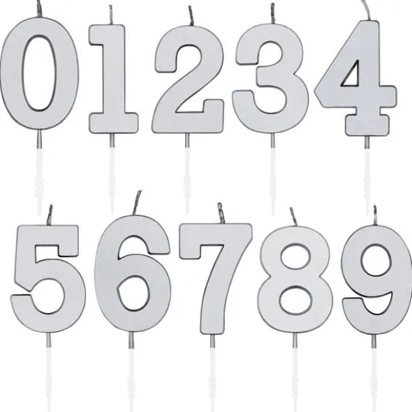 Sifferljus Metallic Silver 4,5 cm (Siffra 0)