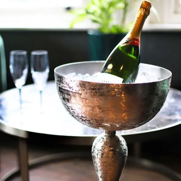 Silver Flaskkylare Stål 62 cm