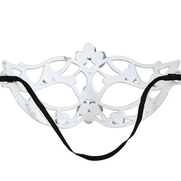 Silverglittrande Halvmask med Diamanter