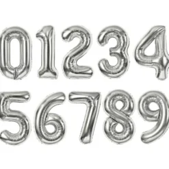 Silver Sifferballong (Siffra 0)