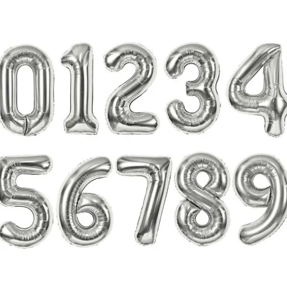 Silver Sifferballong (Siffra 0)