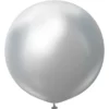 Silvriga Gigantiska Chrome Latexballonger 2-pack