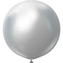 Silvriga Gigantiska Chrome Latexballonger 2-pack