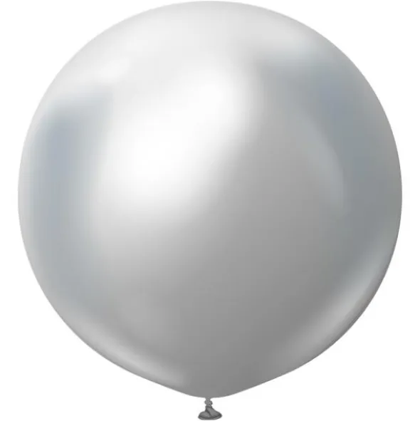 Silvriga Gigantiska Chrome Latexballonger 2-pack