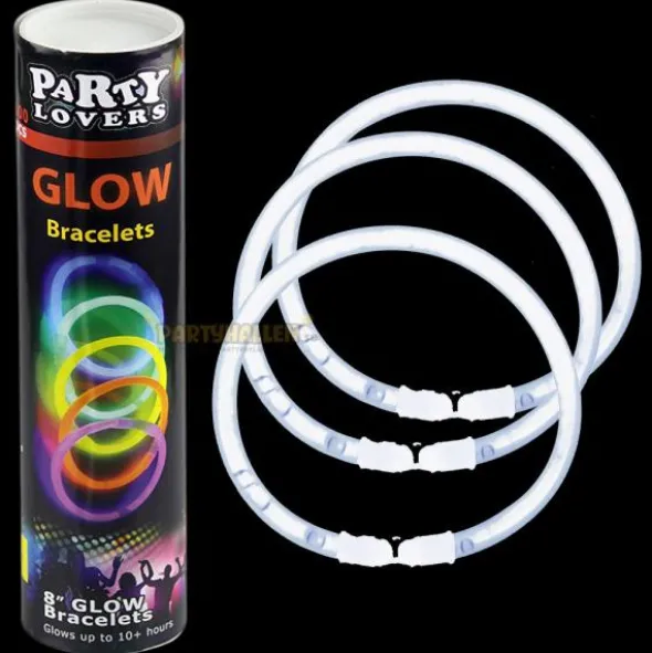 Självlysande Armband Vit (100-pack Vita)