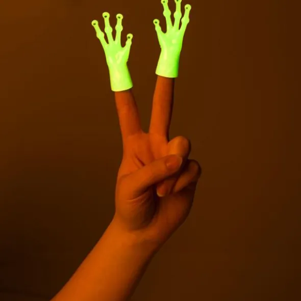 Självlysande Fingerdocka Alienhand 7 cm