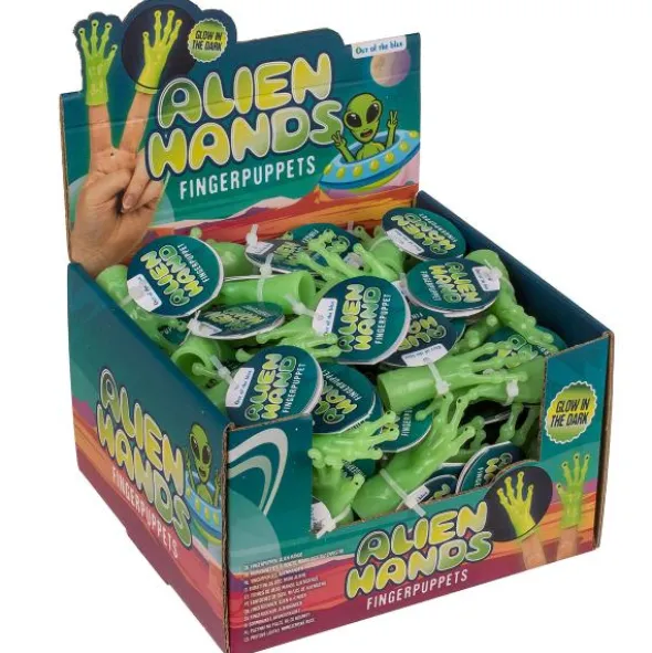Självlysande Fingerdocka Alienhand 7 cm