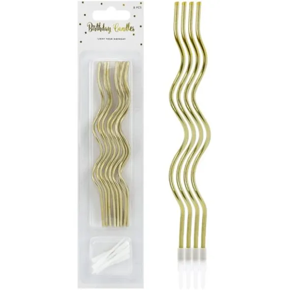 Skruvade Tårtljus Metallic Guld