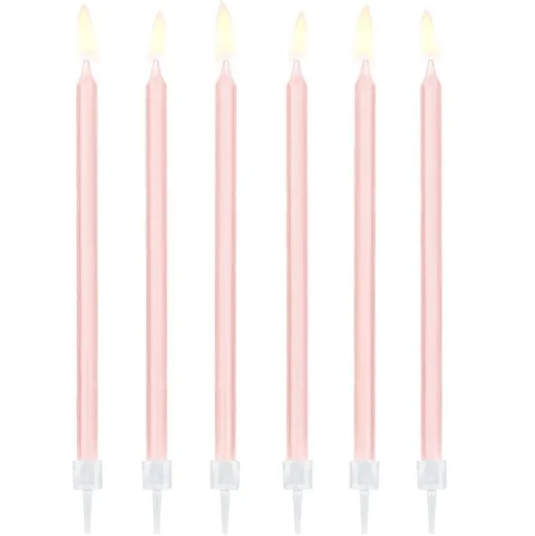 Smala Tårtljus Pastellrosa