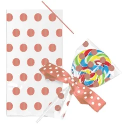 Små Cellofanpåsar Polka Dot Roseguld