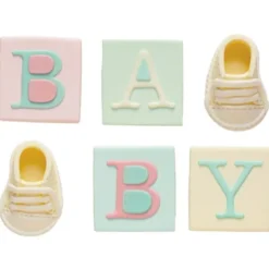 Sockerdekorationer Baby Shower Färgmix 6-pack
