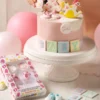 Sockerdekorationer Baby Shower Gul/Vit 6-pack