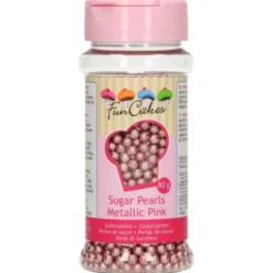 Sockerpärlor Metallic Rosa