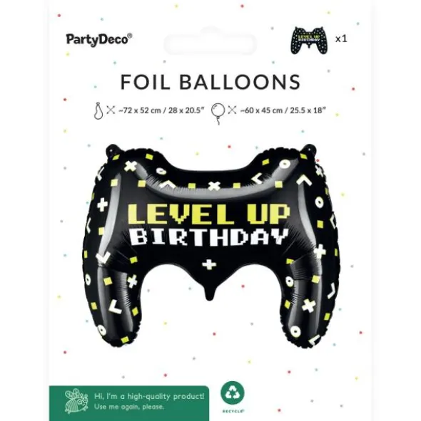 Spelkontroll Folieballong Level Up Birthday