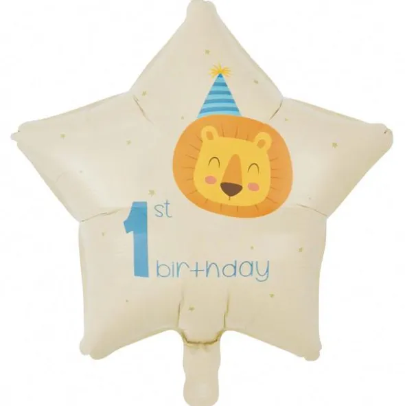 1st Birthday Folieballong Stjärna Lejon 46 cm