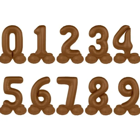 Stående Sifferballong Chokladbrun Matt (Siffra 0)
