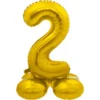 Stående Sifferballong Guld (Siffra 0)