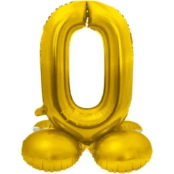 Stående Sifferballong Guld (Siffra 0)