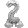 Stående Sifferballong Silver (Siffra 0)