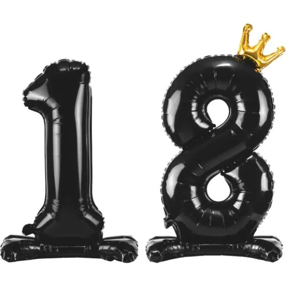 Stående Sifferballong 18 Svart