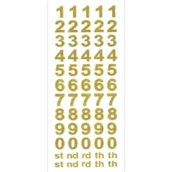 Stickers Glittriga Siffror Guld