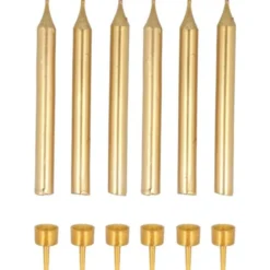 Stora Tårtljus Guld Metallic