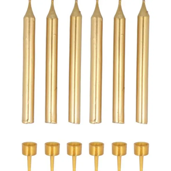Stora Tårtljus Guld Metallic