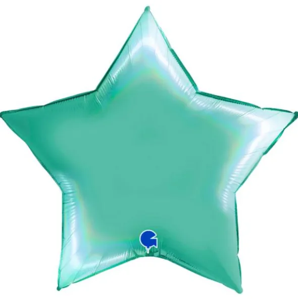 Stor Ballong Stjärna Holografisk Platinum Tiffany
