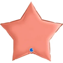Stor Folieballong Stjärna Satin Roséguld