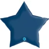 Stor Folieballong Stjärna Satin Navy Blå