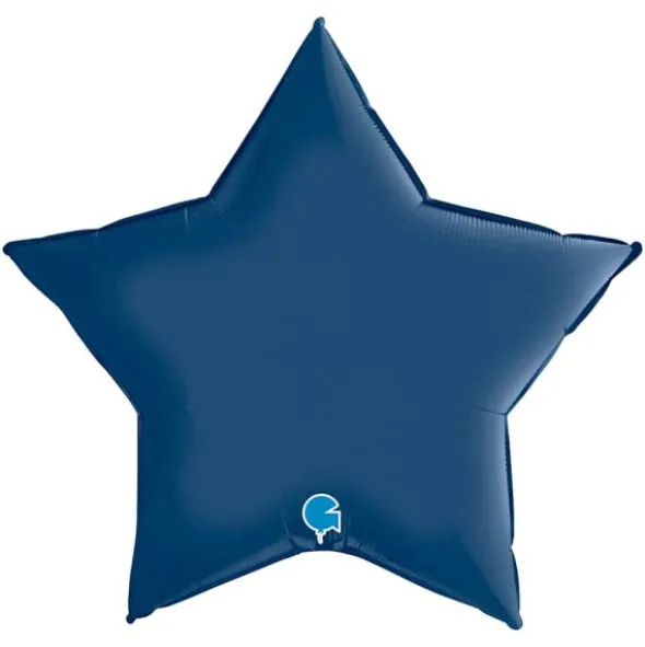 Stor Folieballong Stjärna Satin Navy Blå