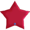 Stor Folieballong Stjärna Satin Cherry