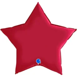 Stor Folieballong Stjärna Satin Cherry