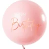 Stor Happy Birthday Ballong Ljusrosa