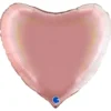 Stor Hjärtballong Holografisk Platinum Rosé