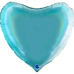 Stor Hjärtballong Holografisk Platinum Tenerife Sea