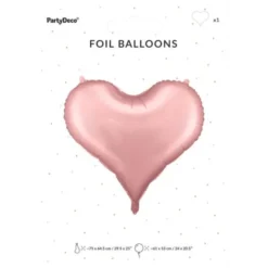 Stor Hjärtformad Ballong Ljusrosa