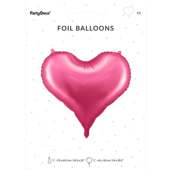 Stor Hjärtformad Ballong Satin Rosa