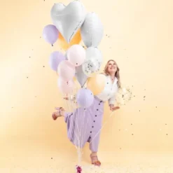 Stor Hjärtformad Ballong Vit