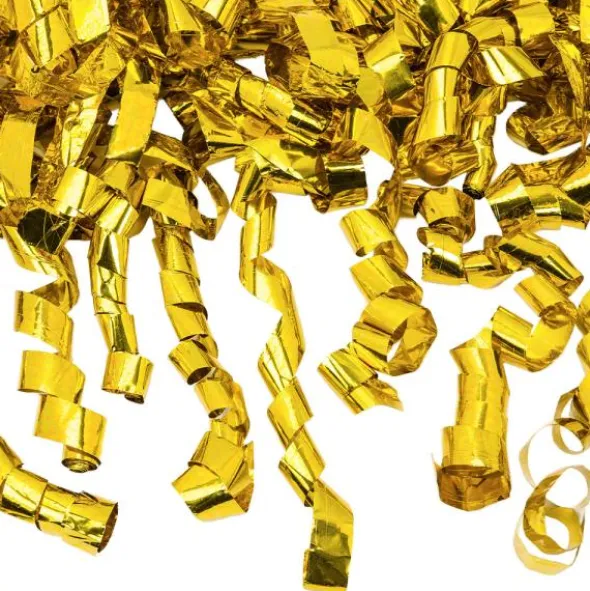 Stor Konfettikanon Guld Serpentiner