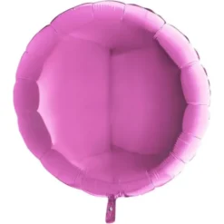 Stor Rund Folieballong Fuxia Rosa
