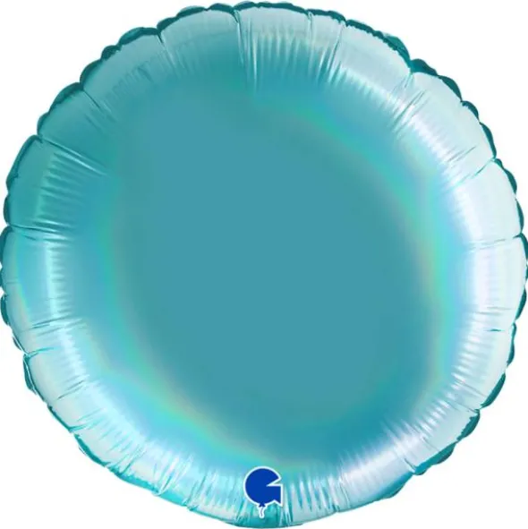 Stor Rund Folieballong Holografisk Platinum Tenerife Sea