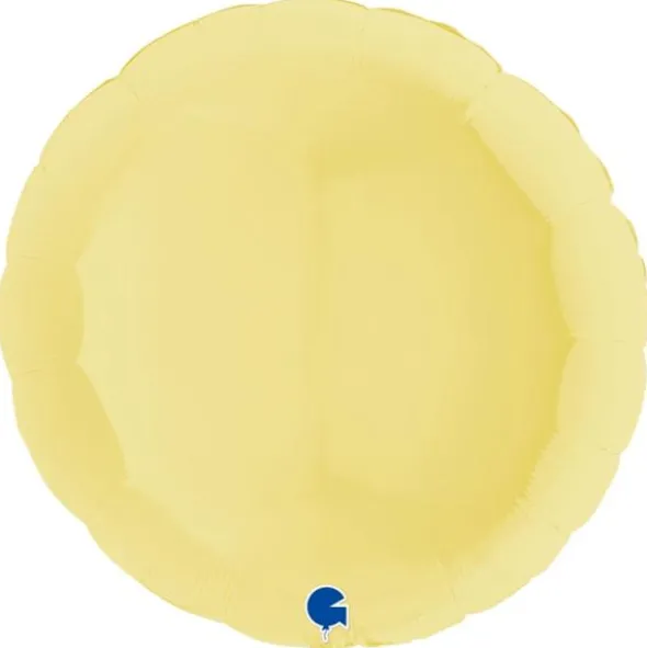 Stor Rund Folieballong Pastellgul Matt