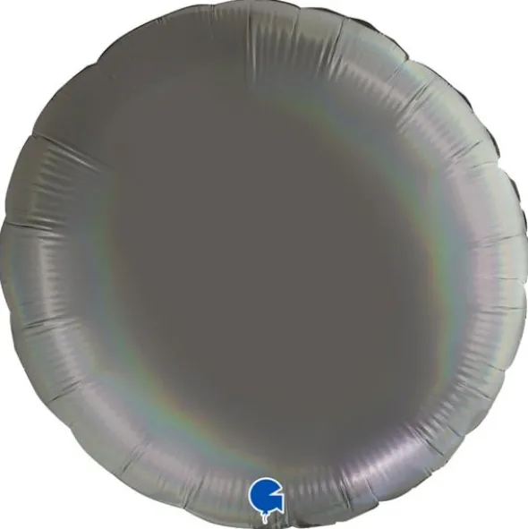 Stor Rund Folieballong Platinum Grå