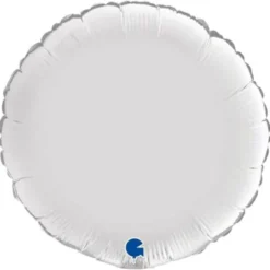 Stor Rund Folieballong Satin Vit