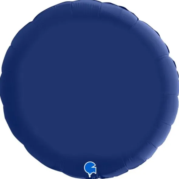 Stor Rund Folieballong Satin Navy Blå